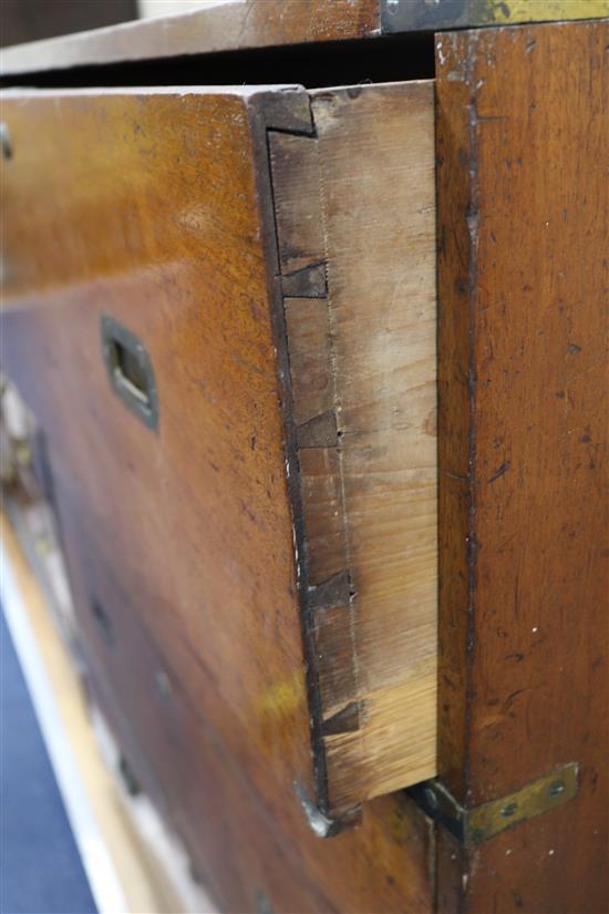 A Victorian mahogany campaign chest, W.99cm